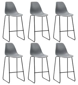 VidaXL Barske stolice 6 kom sive plastične