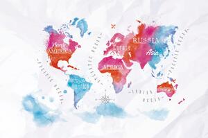 Tapeta akvarelni zemljovid svijeta