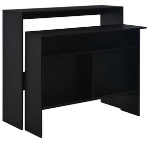 VidaXL Barski stol s 2 stolne ploče crni 130 x 40 x 120 cm
