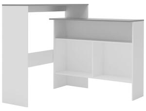 VidaXL Barski stol s 2 stolne ploče bijelo-sivi 130 x 40 x 120 cm