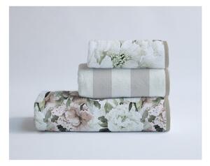 Set od 3 pamučna ručnika Velvet Atelier Beige Flowers