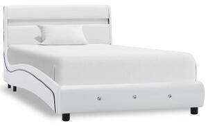 VidaXL Okvir za krevet od umjetne kože s LED svjetlom bijeli 90x200 cm