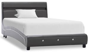 VidaXL Okvir za krevet s LED svjetlom od umjetne kože sivi 90 x 200 cm