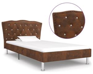 VidaXL 280542 Bed Frame Brown Faux Suede Leather 90x200 cm