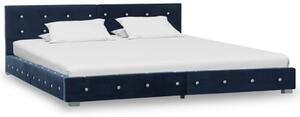 VidaXL Krevet s memorijskim madracem plavi baršunasti 160 x 200 cm