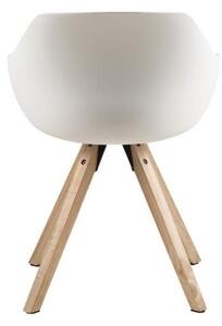 Set s 2 bijele blagavaonske stolice s nogama od drveta kaučukovca Actona Tina