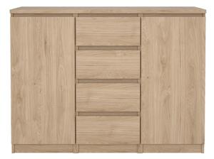 Komoda u dekoru hrasta u prirodnoj boji 121x91x50 cm Naia – Tvilum