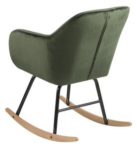 Zelena baršunasta stolica za ljuljanje Actona Emilia