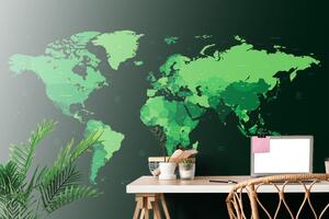 Tapeta detaljni zemljovid svijeta u zelenoj boji
