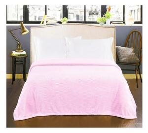 Pudrasto ružičasta deka od mikrovlakana DecoKing Henry, 70 x 150 cm
