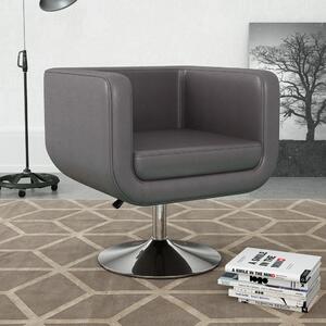 VidaXL Okretna fotelja od umjetne kože siva