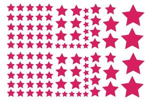 Set od 100 ružičastih zidnih dječjih samoljepljivih naljepnica Ambiance Stars