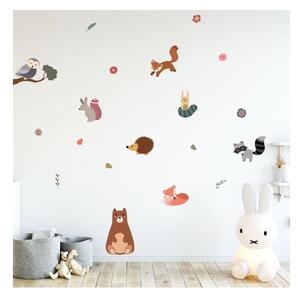 Set zidnih dječjih samoljepivih naljepnica Ambiance Scandinavian Animals Bear and his Friends