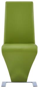 VidaXL Blagovaonske stolice cik-cak oblika od umjetne kože 2 kom zelene