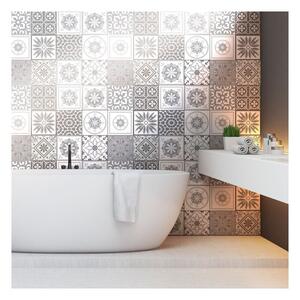 Set od 12 zidnih samoljepljivih naljepnica Ambiance Cement Tiles Shades of Gray Cordoba, 10 x 10 cm