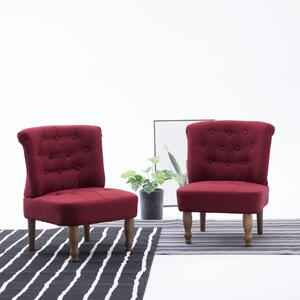 VidaXL Francuska stolica od tkanine crvena boja vina