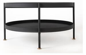 Crni stolić CustomForm Hanna, ⌀ 60 cm