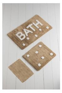 Set s 3 smeđa kupaonska tepiha Bath