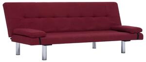 VidaXL 282191 Sofa Bed with Two Pillows Wine Red Polyester