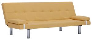VidaXL 282190 Sofa Bed with Two Pillows Yellow Polyester