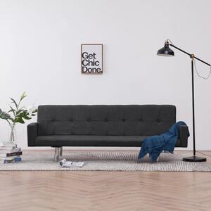 VidaXL 282218 Sofa Bed with Armrest Dark Grey Polyester