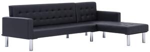 VidaXL 282229 L-shaped Sofa Bed Black Faux Leather