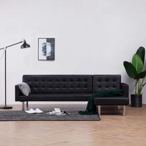 VidaXL 282229 L-shaped Sofa Bed Black Faux Leather