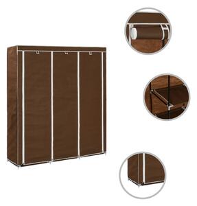 VidaXL 282454 Wardrobe with Compartments and Rods Brown 150x45x175 cm Fabric