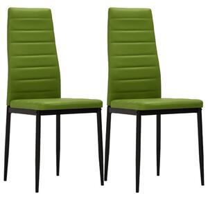 VidaXL Blagovaonske stolice od umjetne kože 2 kom boja limete