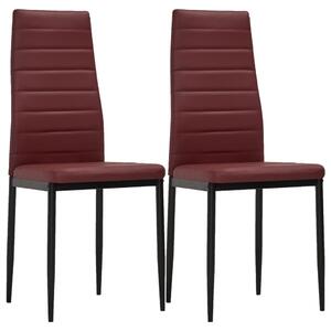 VidaXL Blagovaonske stolice od umjetne kože 2 kom bordo crvene