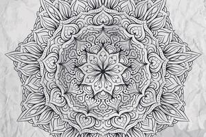 Tapeta apstraktna etnička Mandala u crno-bijelom dizajnu