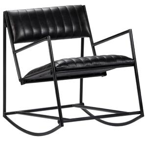 VidaXL 282905 Rocking Chair Black Real Leather