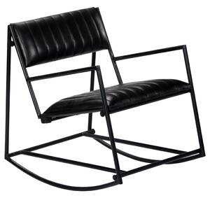 VidaXL 282905 Rocking Chair Black Real Leather