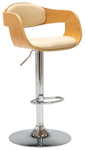 VidaXL Barska stolica od savijenog drva i umjetne kože krem