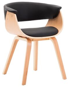 VidaXL Blagovaonska stolica od savijenog drva i umjetne kože crna