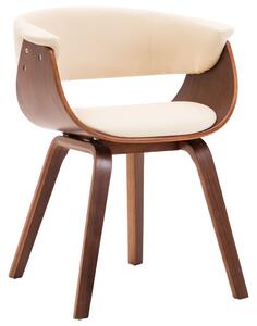VidaXL Blagovaonska stolica od savijenog drva i umjetne kože krem