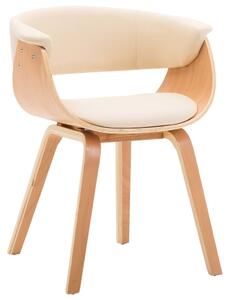 VidaXL Blagovaonska stolica od savijenog drva i umjetne kože krem