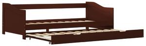 VidaXL Okvir za krevet na razvlačenje od borovine tamnosmeđi 90x200 cm