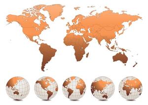 Tapeta globusi sa zemljovidom svijeta