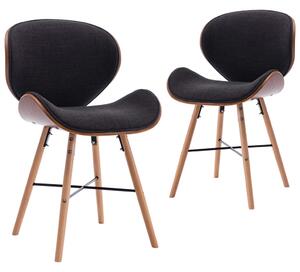 VidaXL Blagovaonske stolice od tkanine i savijenog drva 2 kom tamnosive