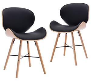 VidaXL Blagovaonske stolice od umjetne kože i drva 2 kom crne