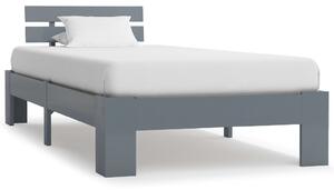 VidaXL Okvir za krevet od masivne borovine sivi 100 x 200 cm