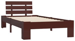 VidaXL Okvir za krevet od masivne borovine tamnosmeđi 90 x 200 cm