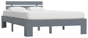 VidaXL Okvir za krevet od masivne borovine sivi 140 x 200 cm