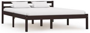 VidaXL Okvir za krevet od masivne borovine tamnosmeđi 120 x 200 cm