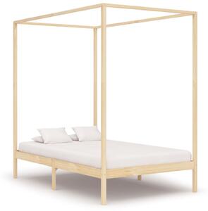 VidaXL Okvir za krevet s baldahinom od masivne borovine 120 x 200 cm