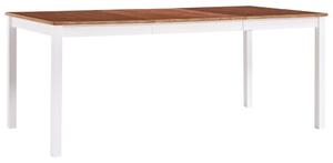 VidaXL Blagavaonski stol bijelo-smeđi 180 x 90 x 73 cm od borovine