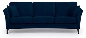 Tamnoplava baršunasta sofa Scandic Eden, 237 cm
