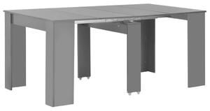 VidaXL Produživi blagovaonski stol visoki sjaj sivi 175 x 90 x 75 cm