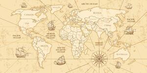 Slika na plutu zemljovid svijeta s brodicama
